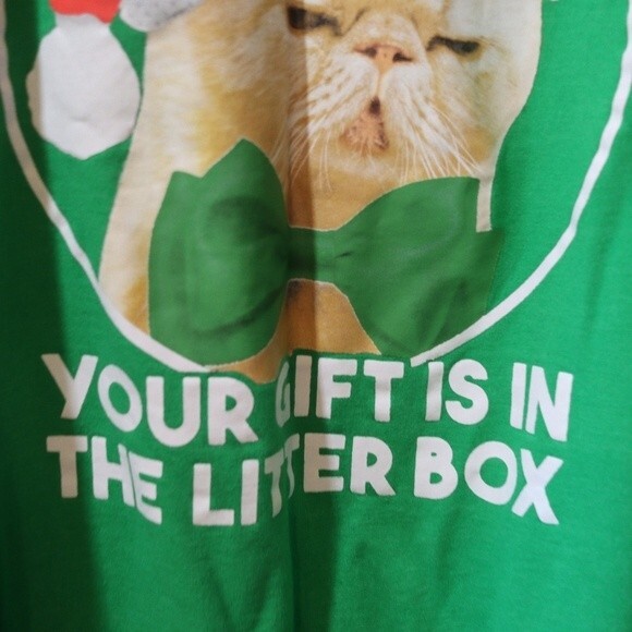Mad Engine “Gift in the Litter Box” Grumpy Cat Ugly Christmas Sweatshirt XXL - Picture 4 of 13